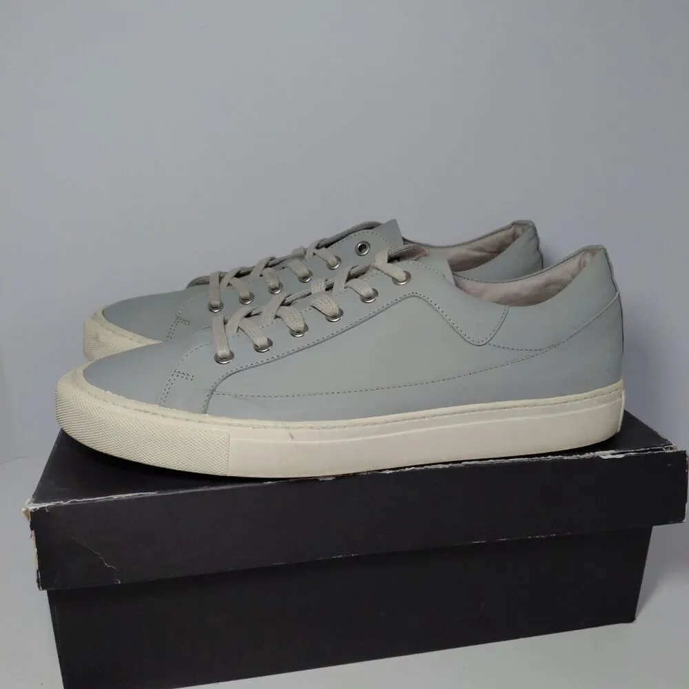 Raf Simons Leather Low-Top Designer Light Gray Sneakers Men's Size 11 - EU 44